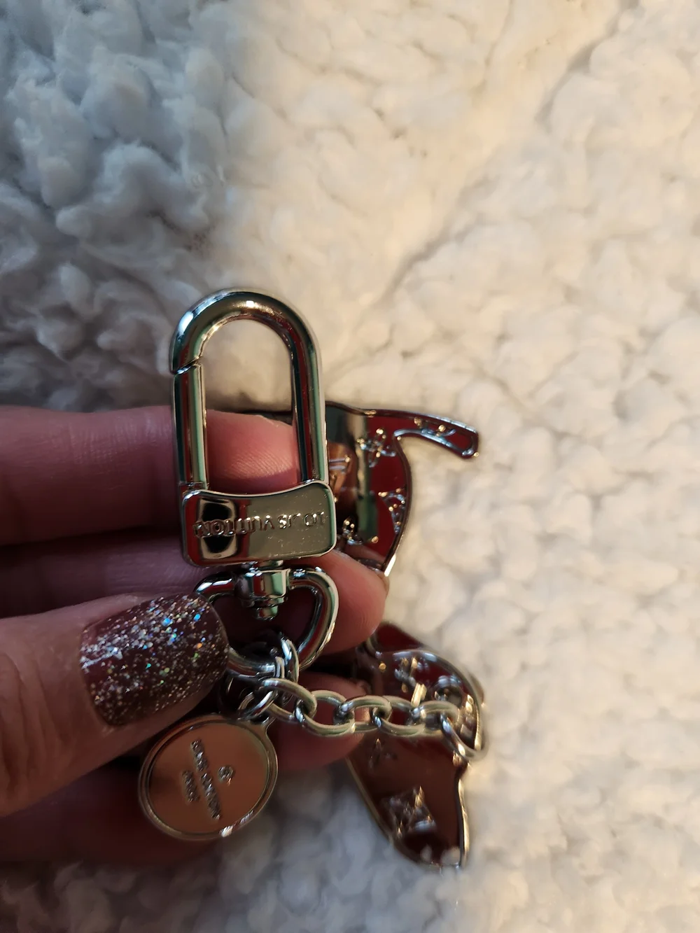 Louis Vuitton Silver Monogram Puppy  Keychain Charm - Picture 5 of 7